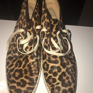 Men’s Christian Louboutin leopard pony sneakers